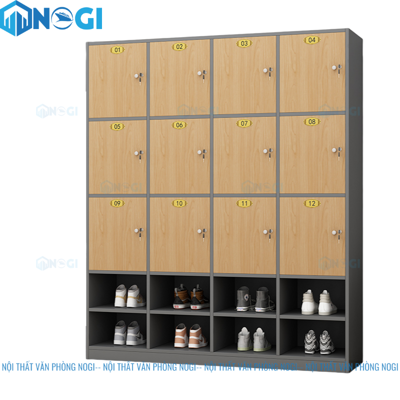 Tủ Locker Gỗ Mini 8 Tủ Locker Gỗ 12 Ngăn Kệ Giày