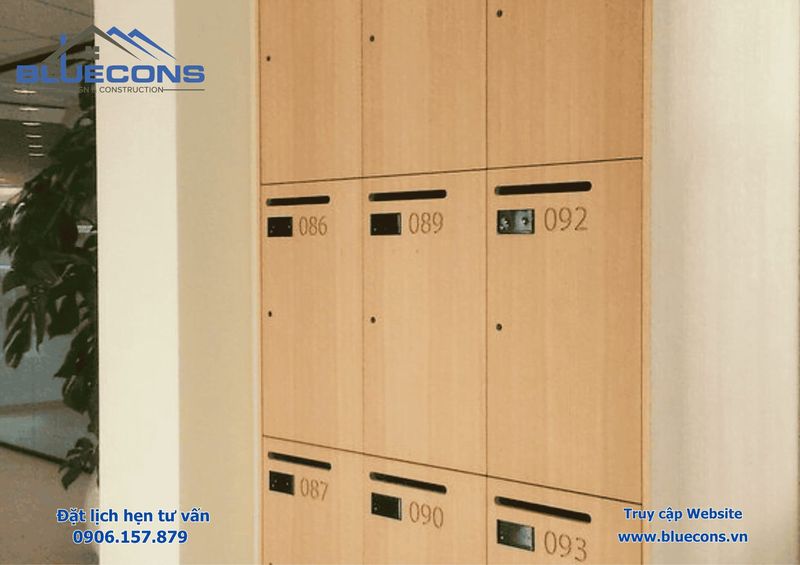 Tủ Locker HDF 8 Tủ locker HDF trong không gian văn phòng