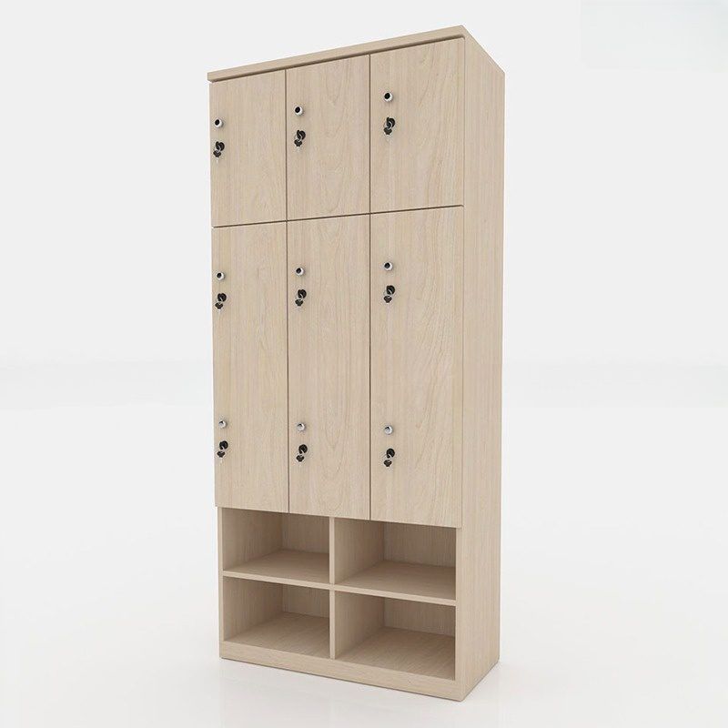 Hình ảnh tủ locker gỗ 9 cánh 3 khoang