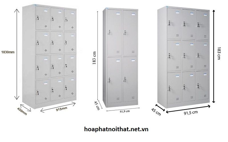 Bảng kích thước các loại tủ locker