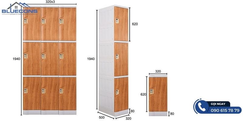 tủ locker gỗ 1 ngăn