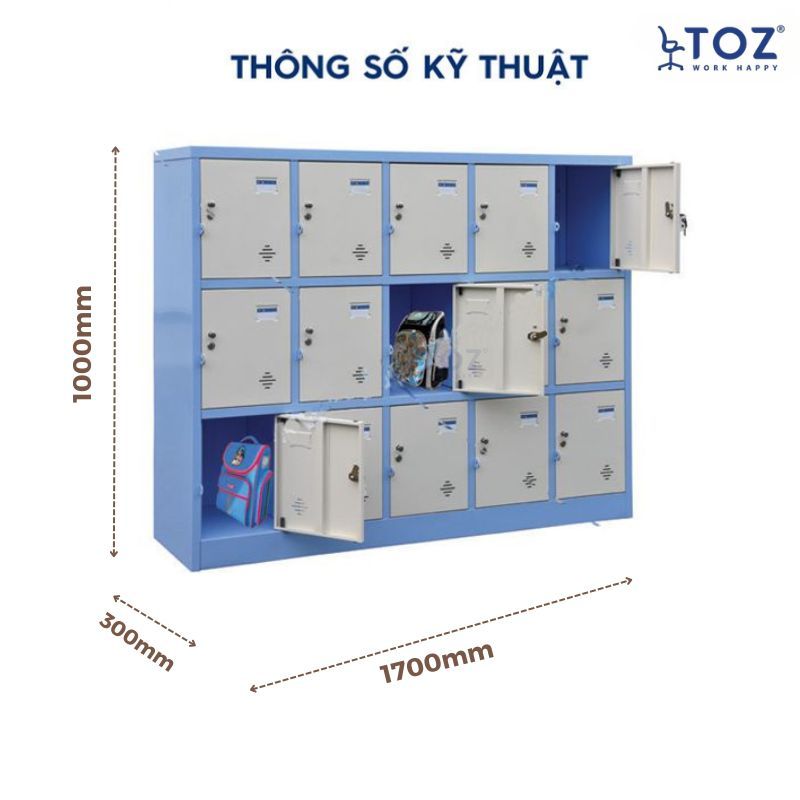Kích thước tủ locker để đồ học sinh