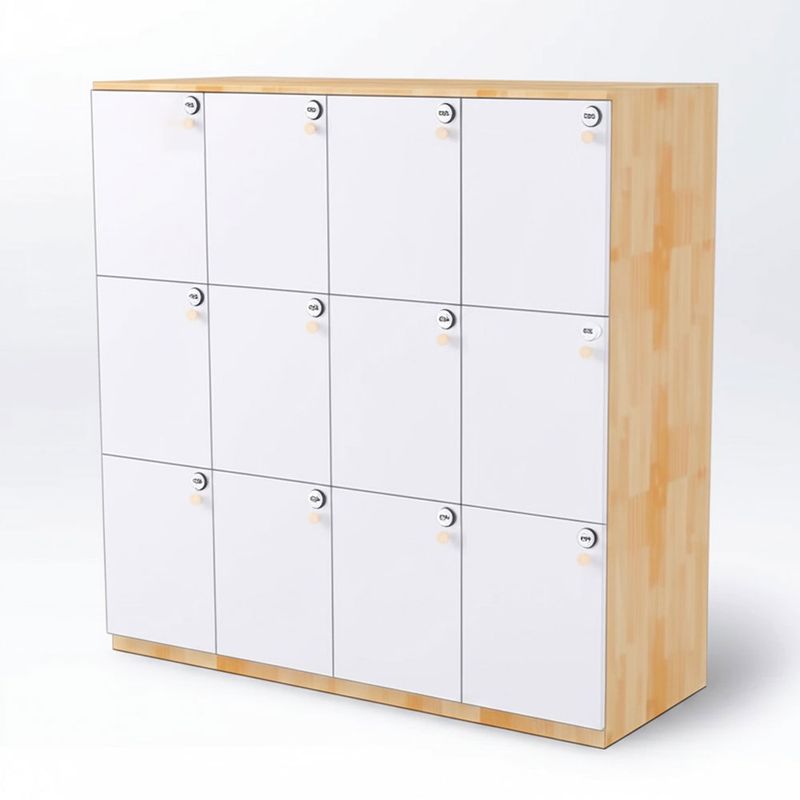 Tủ locker 12 ngăn khóa số gỗ cao su