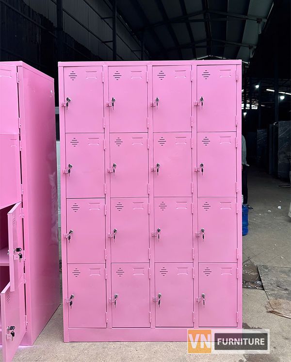Tủ locker màu hồng tươi