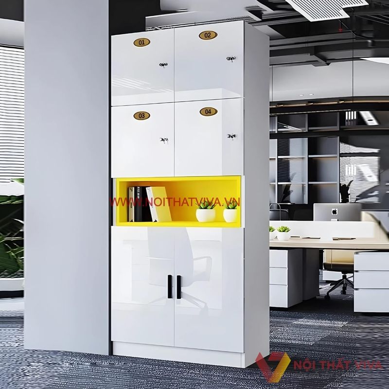 Tủ Locker Hiện Đại Đẹp 6 Tủ locker 4 ngăn đẹp dành cho văn phòng