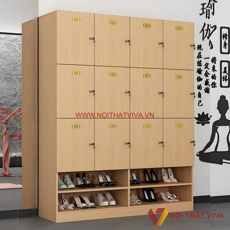 Tủ locker 8 ngăn kèm ngăn để giấy