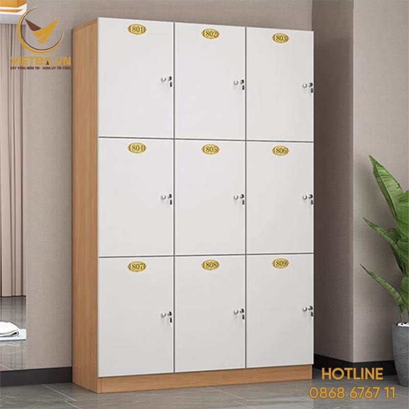 Tủ locker 9 ngăn dùng để cá nhân bằng gỗ