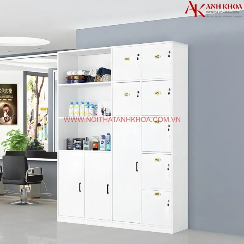Hình ảnh tủ locker gỗ công nghiệp đa dạng màu sắc
