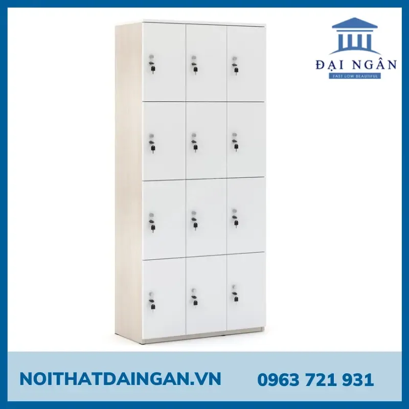 Đóng Tủ Locker Gỗ Công Nghiệp 4 Tủ locker gỗ 12 khoang